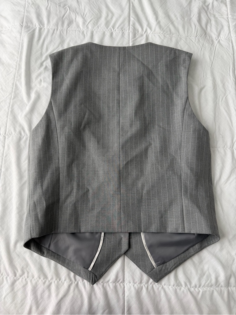 Calvin Klein Pinstripe Vest & Trouser Pantsuit Set Women’s 10 Gray Business Work - Picture 12 of 16